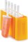 Mod Pops – 6 Classic Popsicle Molds in One Compact Tray with Sticks & Drip Guards, Easy-Release, BPA-Free (Orange)
